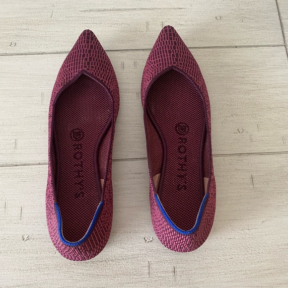 Rothy’s Women’s Retired Print Fig Python The Point Flats. - Picture 5 of 7